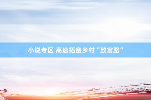 小说专区 高速拓宽乡村“致富路”