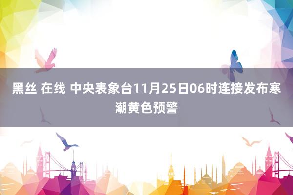 黑丝 在线 中央表象台11月25日06时连接发布寒潮黄色预警
