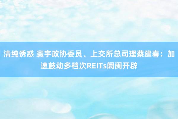 清纯诱惑 寰宇政协委员、上交所总司理蔡建春：加速鼓动多档次REITs阛阓开辟